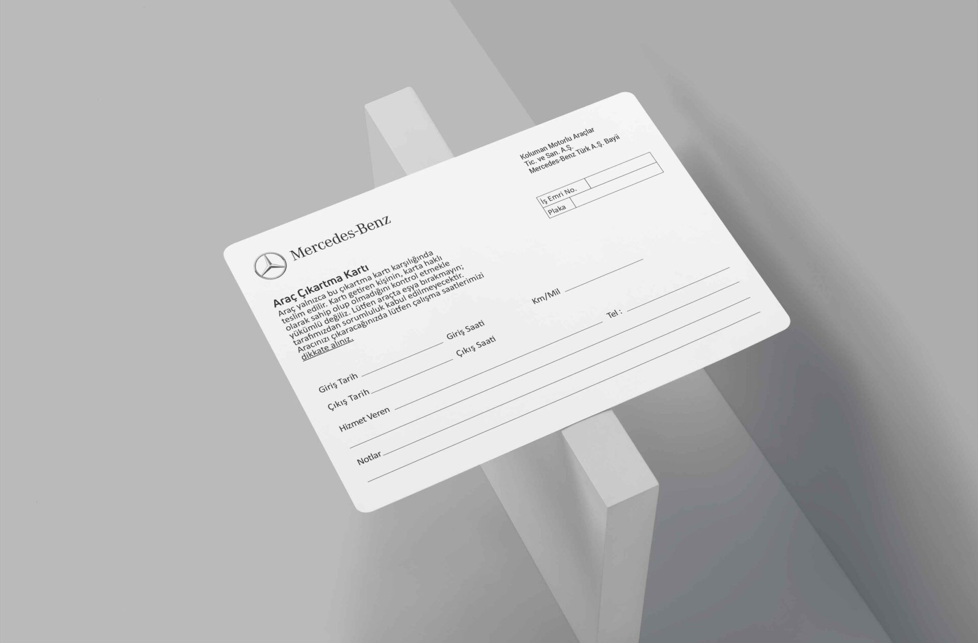 Koluman Araç Çıkış Kartı